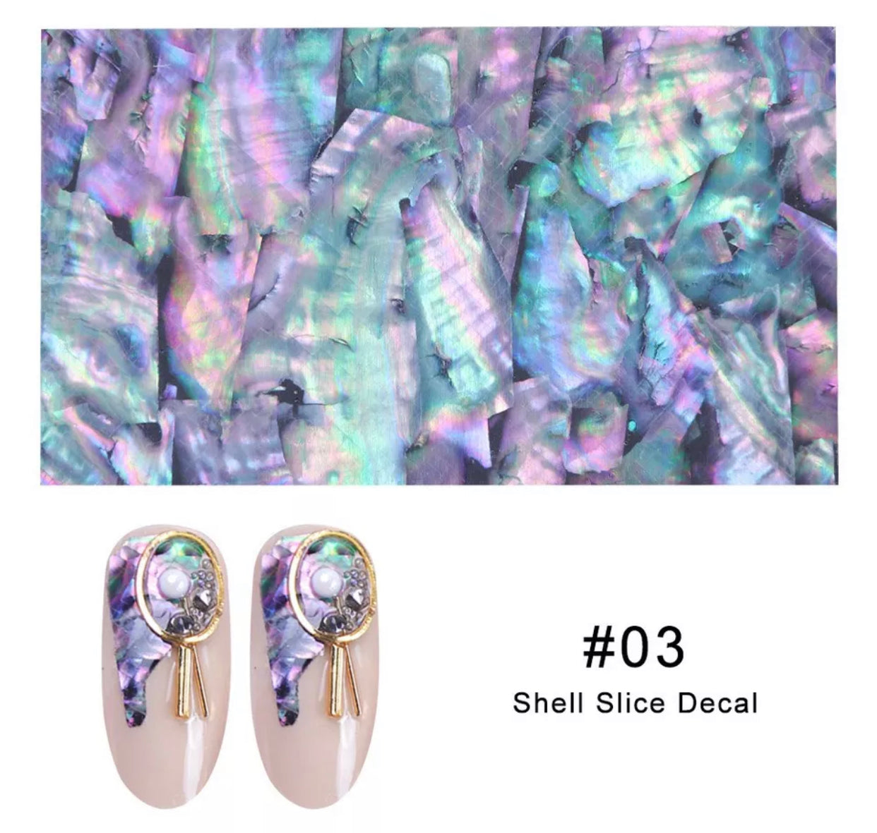 Light Blue Sea Mable Seashell - Individual Pack #03 - Premier Nail Supply