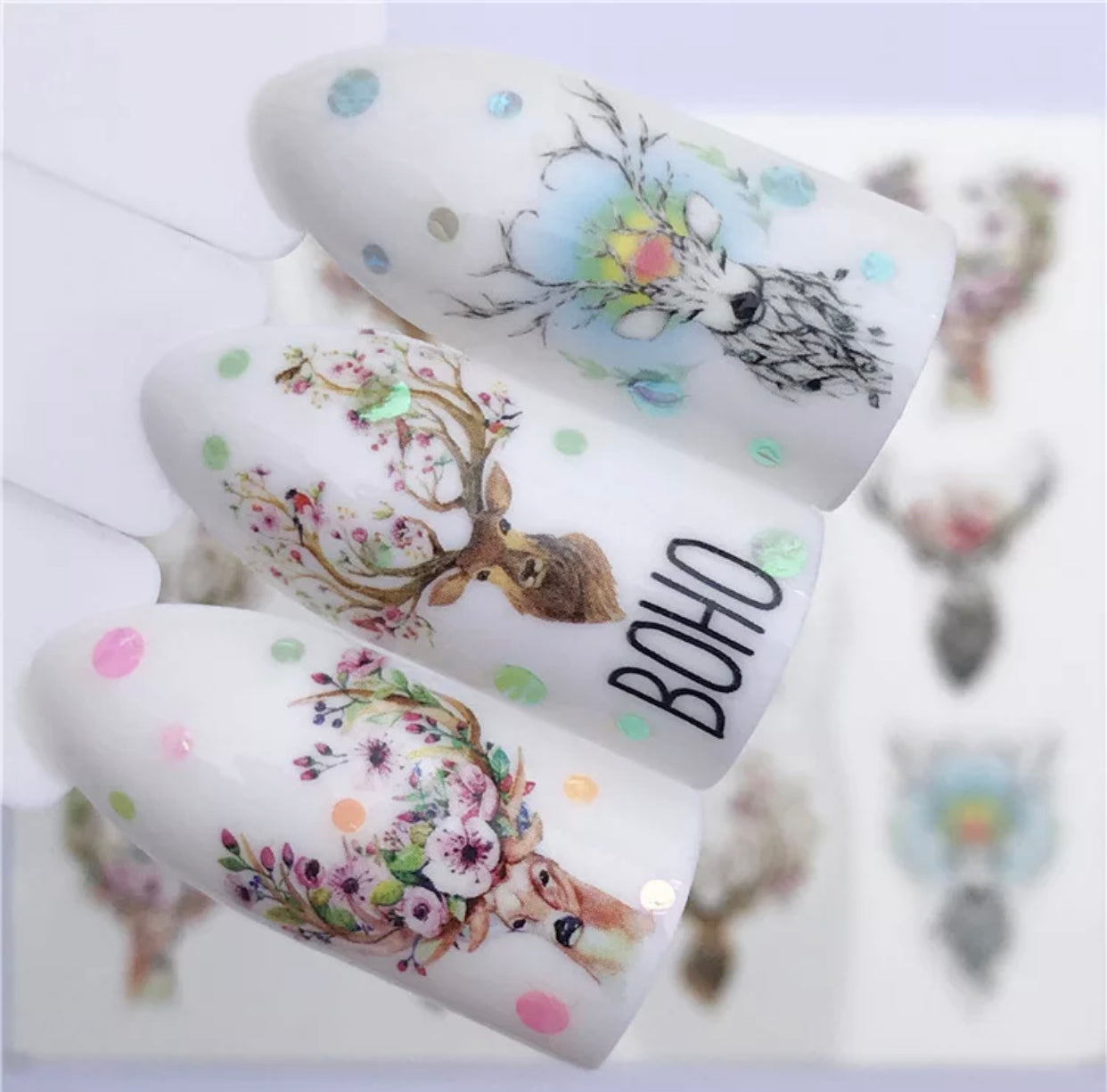 Elk Fox 3D Embossed Nail Design YZW-3074 - Premier Nail Supply