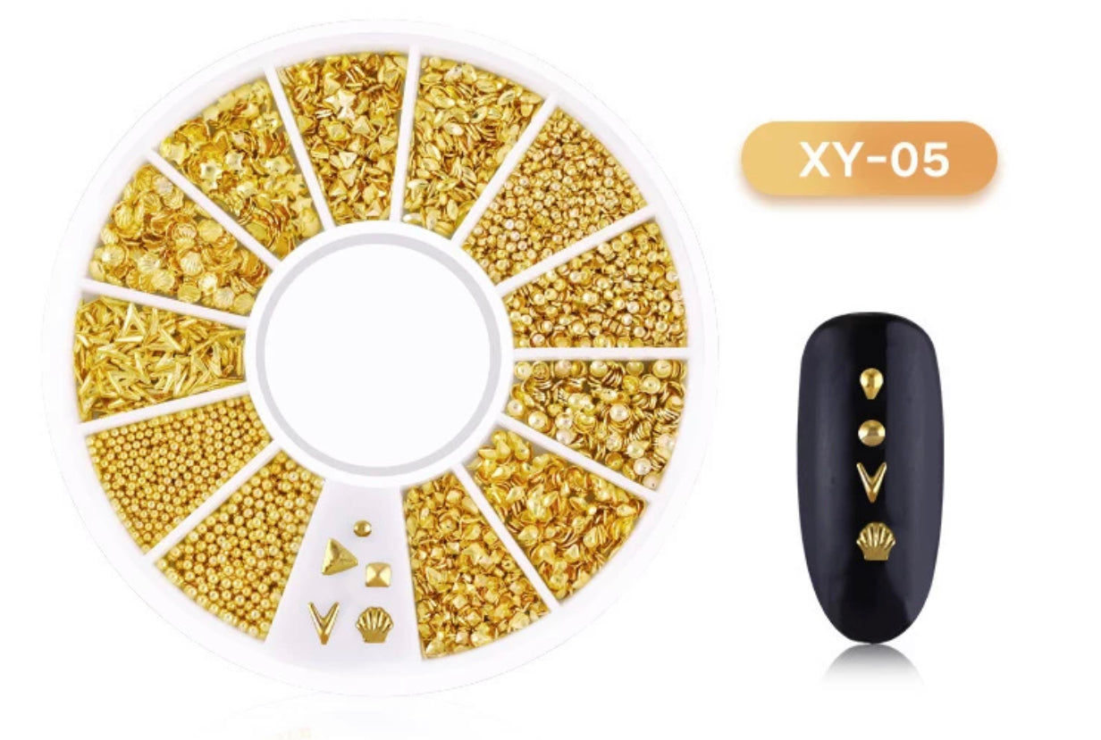 Gold Sequins 3D Design XY-05 - Premier Nail Supply