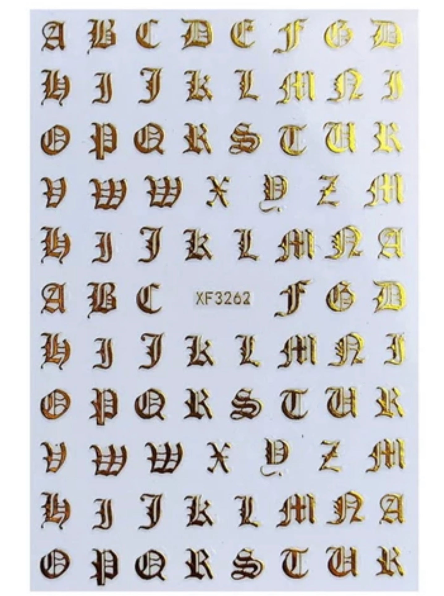 Old English Letters- Gold   XFG3262 - Premier Nail Supply