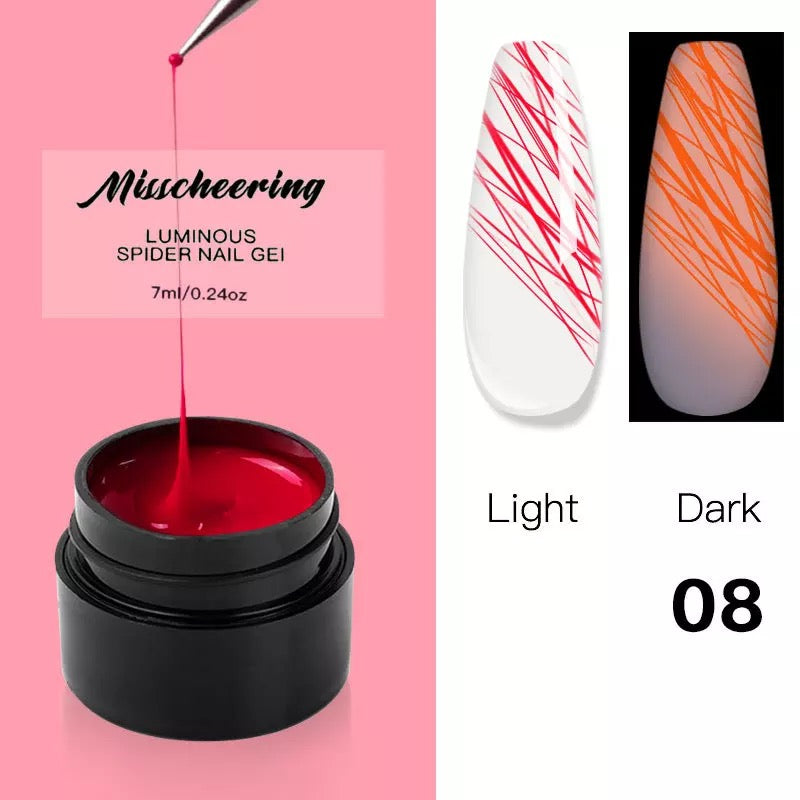 Glowing The Dark Spider Gel - Red #8 - Premier Nail Supply