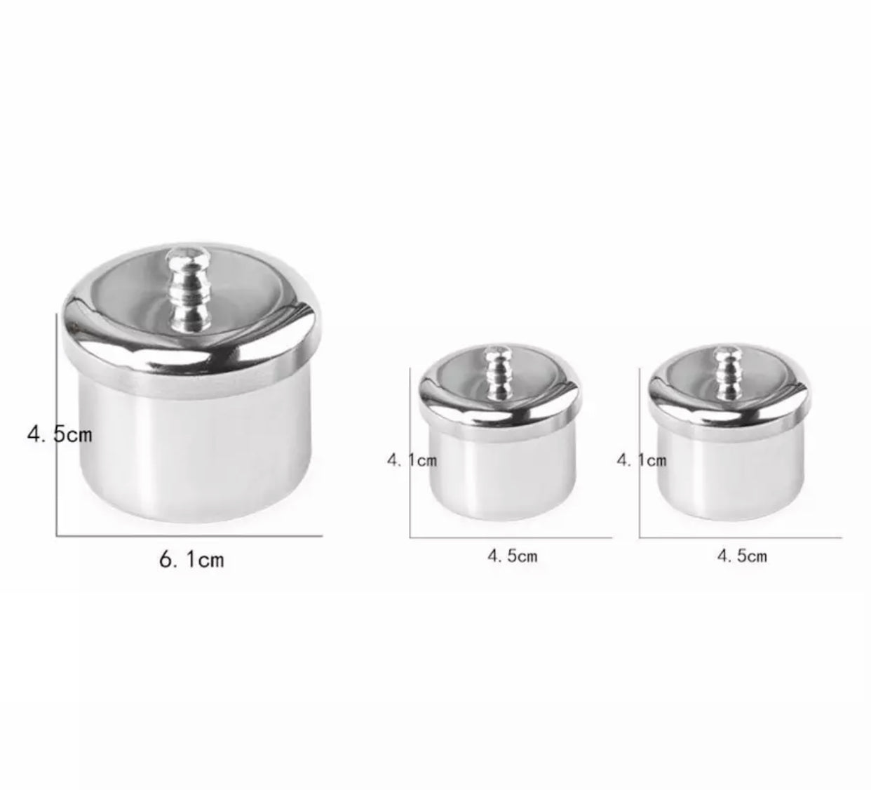 Stainless Steel Jar for Nail Art 3 pcs./ set - Premier Nail Supply