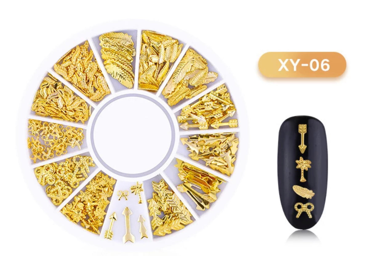 Gold Sequins Palm Tree 3D Design XY-06 - Premier Nail Supply