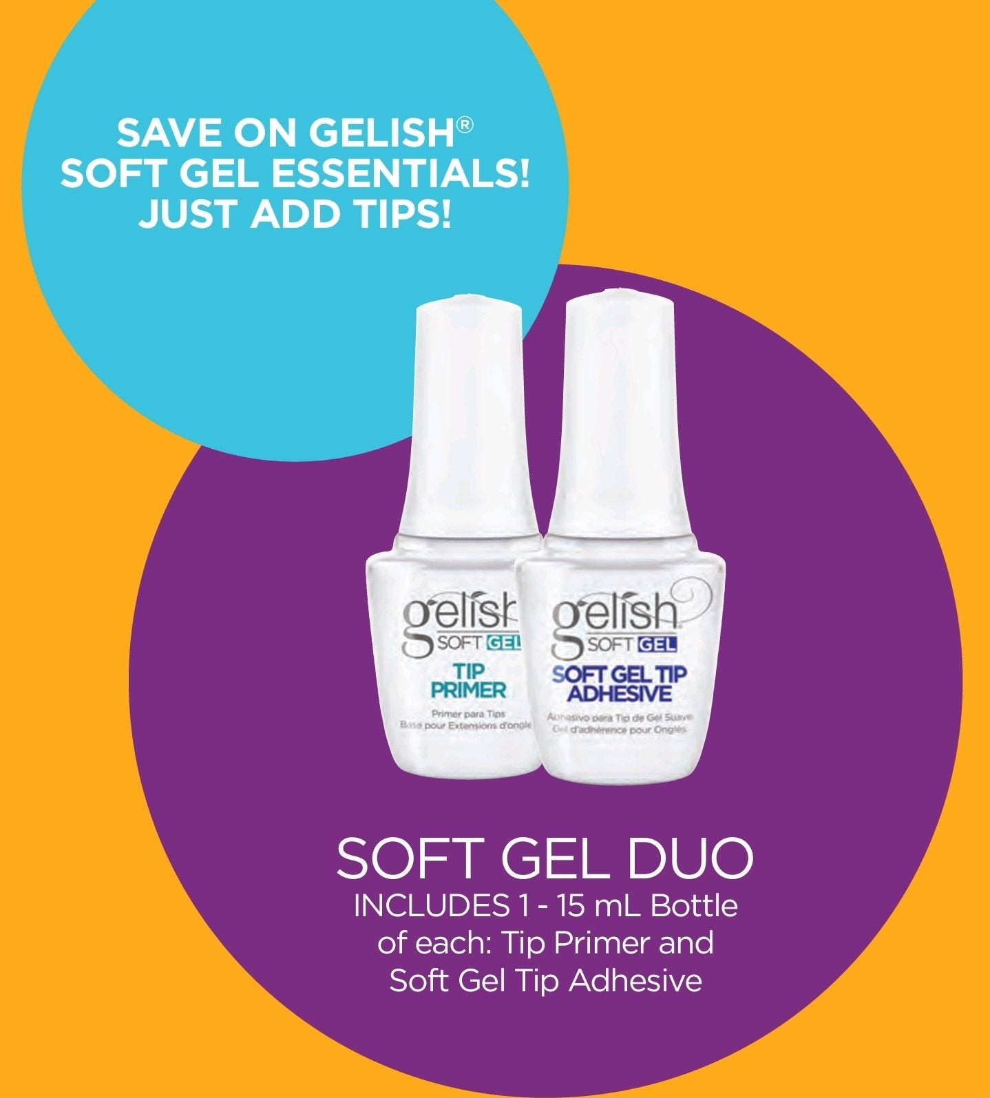 Gelish Soft Gel Duo Primer 0.5 oz & Adhesive 0.5 oz #1121802 - Premier Nail Supply