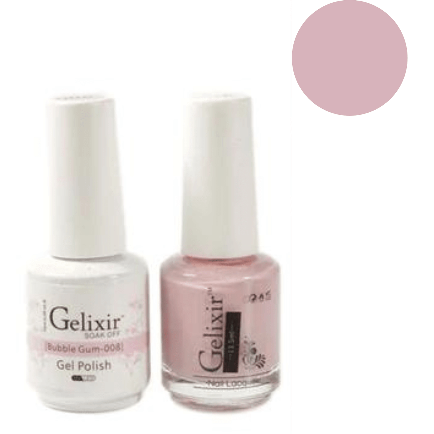 Gelixir Gel Polish & Nail Lacquer Duo - Bubble Gum 008 - Premier Nail Supply