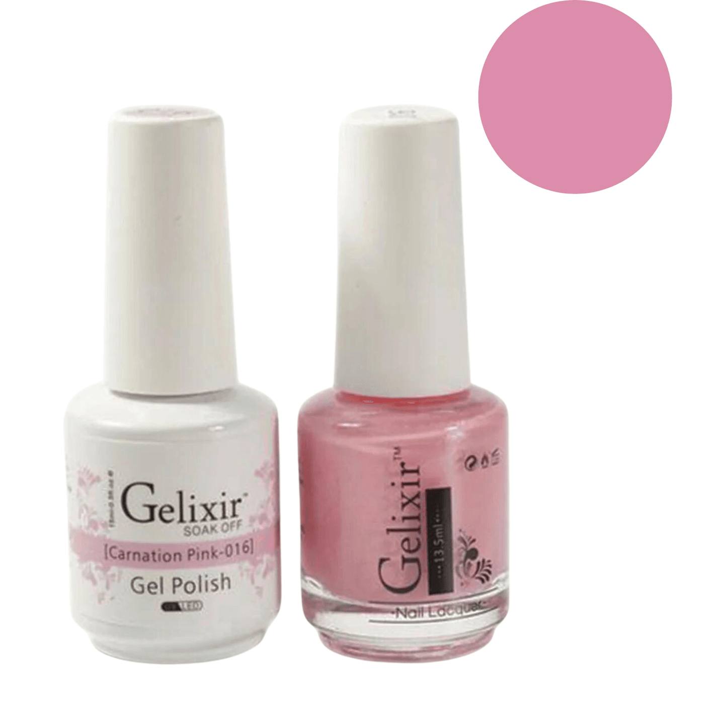 Gelixir Gel Polish & Nail Lacquer Duo - Carnation Pink 016 - Premier Nail Supply