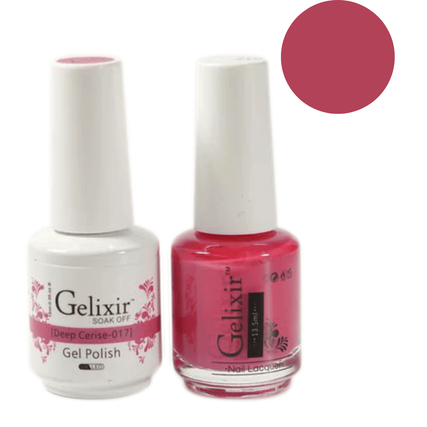 Gelixir Gel Polish & Nail Lacquer Duo - Deep Cerise 017 - Premier Nail Supply