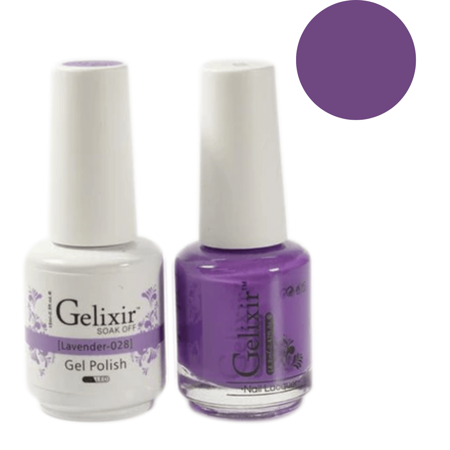 Gelixir Gel Polish & Nail Lacquer Duo - Lavender 028 - Premier Nail Supply
