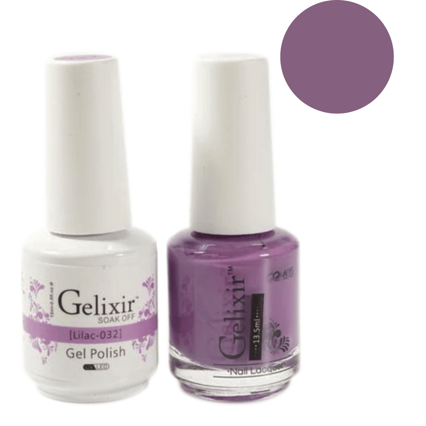 Gelixir Gel Polish & Nail Lacquer Duo - Lilac 032 - Premier Nail Supply