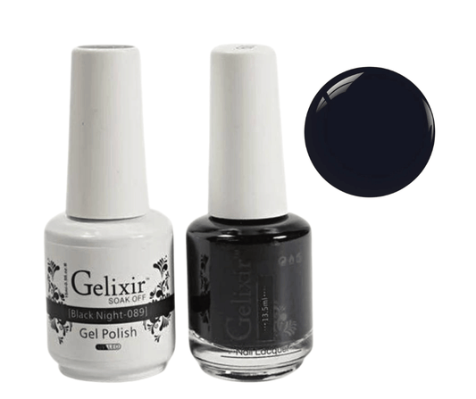 Gelixir Gel polish & Nail Lacquer Duo - Black Night 089 - Premier Nail Supply