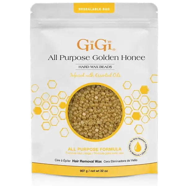 GiGi All Purpose Golden Honee Hard Wax Beads 32 oz - Premier Nail Supply