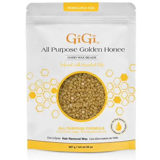 GiGi All Purpose Golden Honee Hard Wax Beads 32 oz - Premier Nail Supply