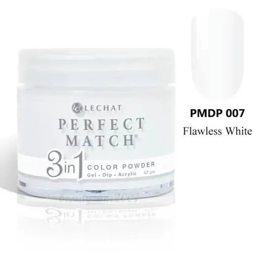 Lechat Perfect Match Dip Powder - Flawless White 1.48 oz - #PMDP007 - Premier Nail Supply
