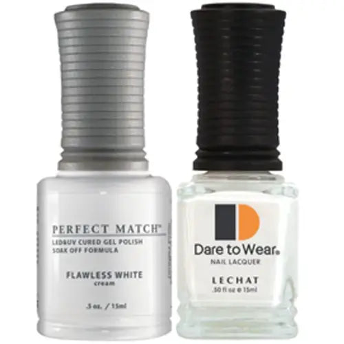 Lechat Perfect Match Gel Polish & Nail Lacquer - Flawless White 0.5 oz - #PMS007 - Premier Nail Supply
