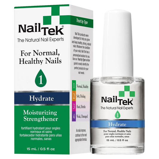Nail Tek - Hydrate 1- For Normal Healthy Nails Moisturizing Strengthener 0.5 oz - Premier Nail Supply