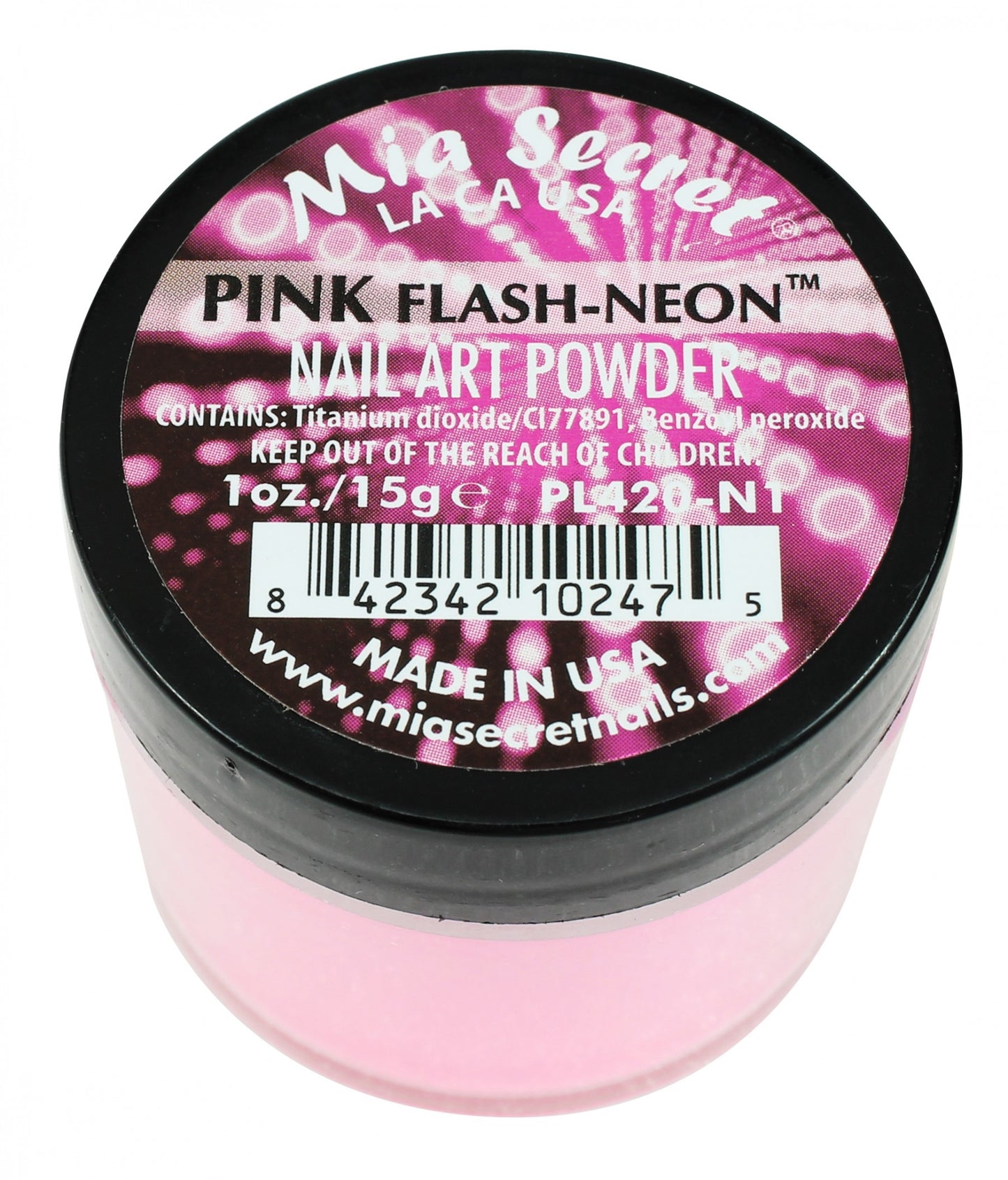 Mia Secret - Pink Neon Flash Neon Acrylic Powder 1 oz - #PL420-N1 - Premier Nail Supply