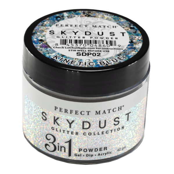 Perfect Match Glitter Powder Kinetic Blue 42 gram - #SDP02 - Premier Nail Supply