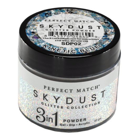 Perfect Match Glitter Powder Kinetic Blue 42 gram - #SDP02 - Premier Nail Supply