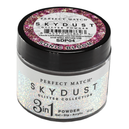 Perfect Match Glitter Powder - Sonic Bloom 42 gram - #SDP04 - Premier Nail Supply
