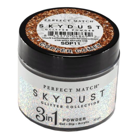 Perfect Match Glitter Powder - Copper Comet 42 gram - #SDP11 - Premier Nail Supply