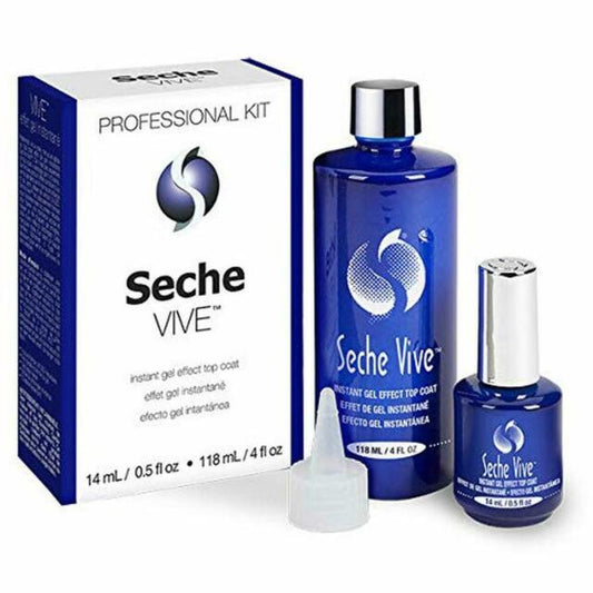 Seche Vive - Instant Gel Effect Top Coat Clear 4oz (Blue) - Premier Nail Supply