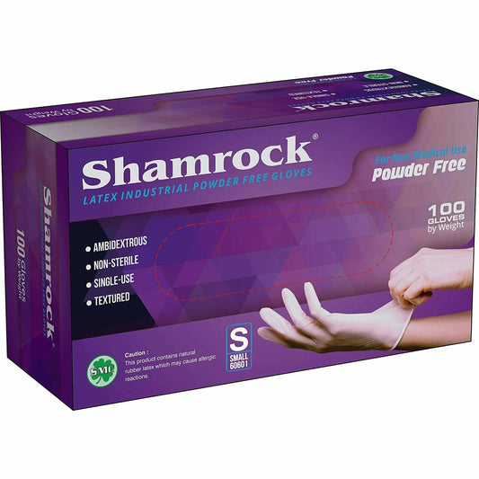 Shamrock - Latex Industrial Powder Free 100 Gloves - Premier Nail Supply