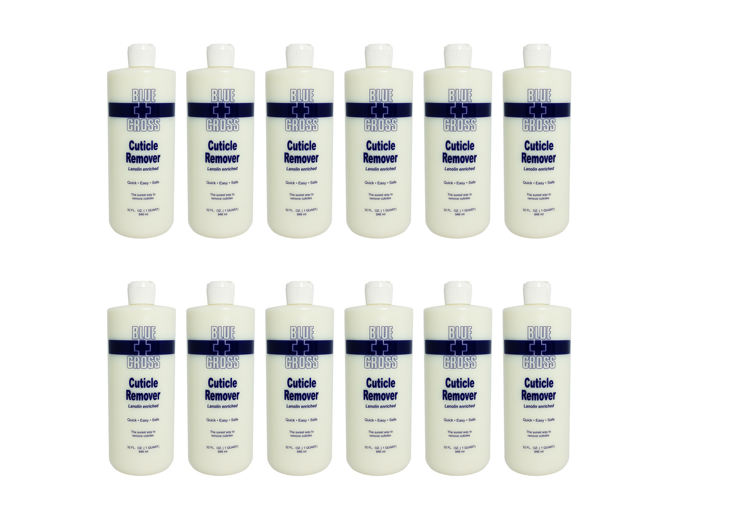 Blue Cross Cuticle Remover Lanolin Enriched 32 oz/Case 12 Bottles - Premier Nail Supply