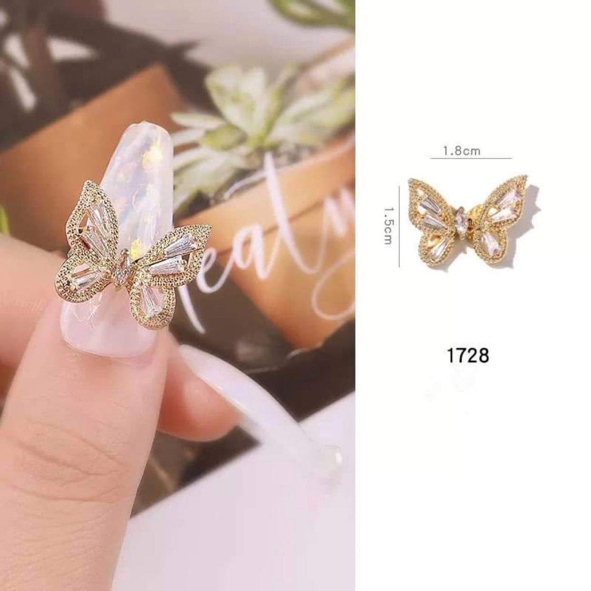 Crystal Luxury 3D Flying Butterfly Nail Art - B1728 - Premier Nail Supply