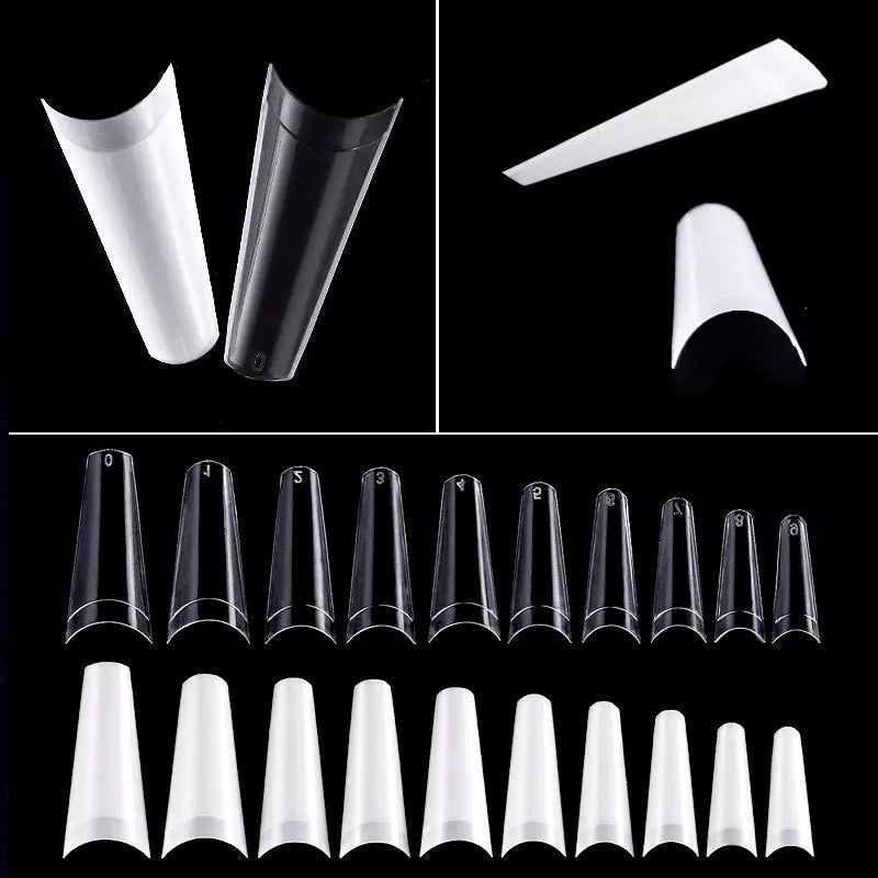 Natural Coffin Tip Refill Bag / 500pcs - Premier Nail Supply