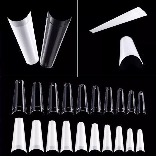 Natural Coffin Tip Refill Bag / 500pcs - Premier Nail Supply 