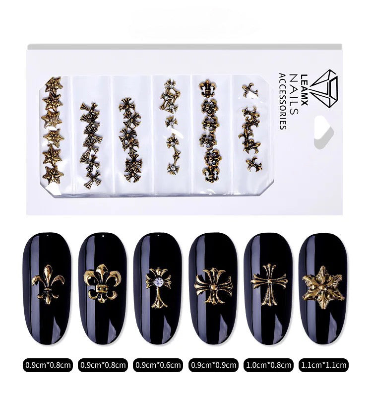 White Pearls Nail Charms Multi Shapes Flower Heart - #61689,PNS