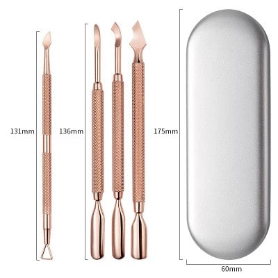 Rose Gold Cuticle Pusher 4pcs Set - Premier Nail Supply