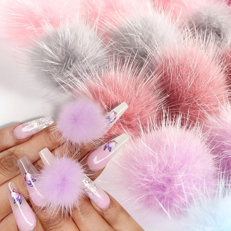 Nail Fluffy Pom Pom Magnetic Ball- POMPW3 - Premier Nail Supply
