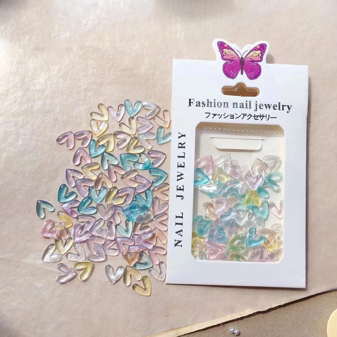 Pastel Shimmer Heart Resin #PSHR1 - Premier Nail Supply