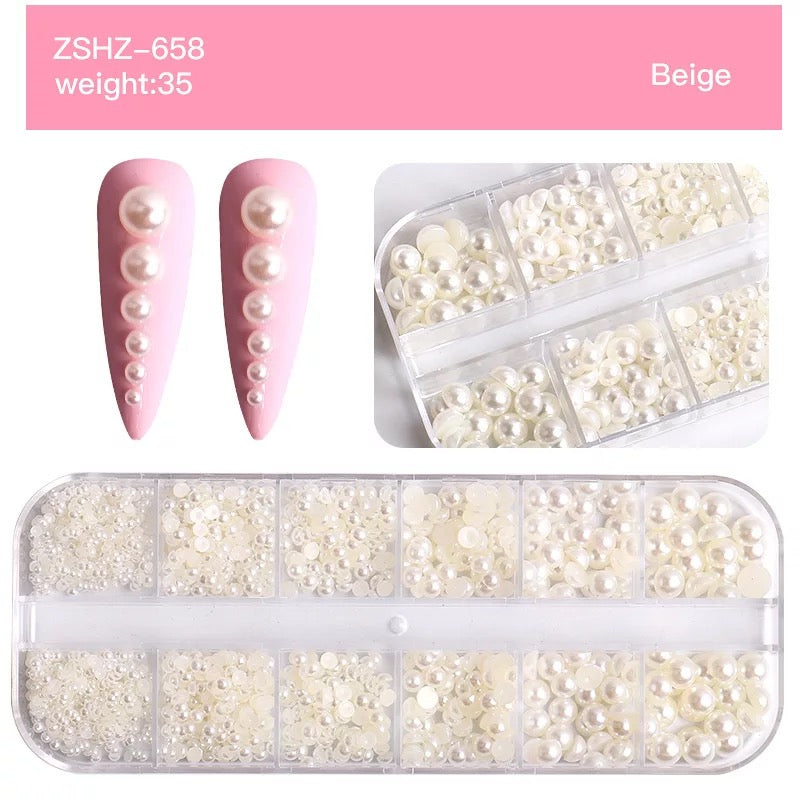 Half Round Peals Nail Charm Multi Sizes -#67318 - Premier Nail Supply