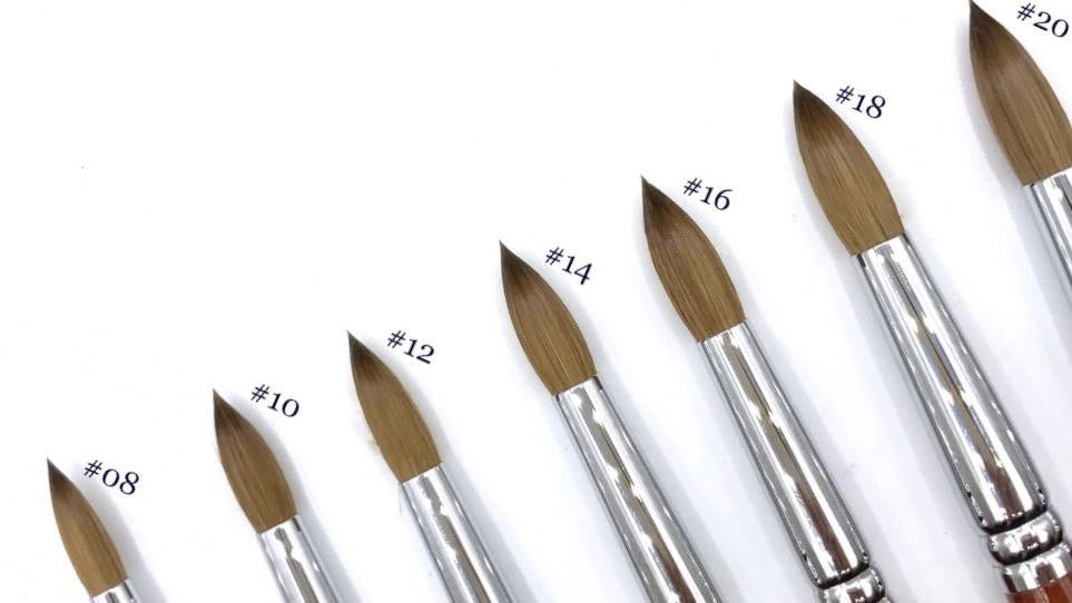 777 Kolinsky - Acrylic nail brush red wood size 14 - #777RW14 - Premier Nail Supply