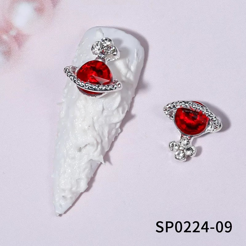 Planet 3D Rhinestone Nail Charm Decoration 6pcs - Premier Nail Supply
