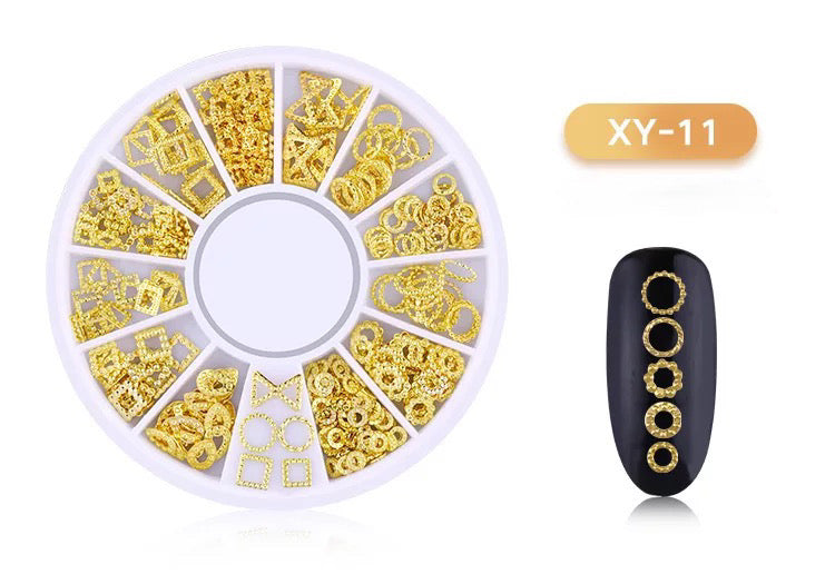 Gold Sequins Charm Squares XY11 - Premier Nail Supply