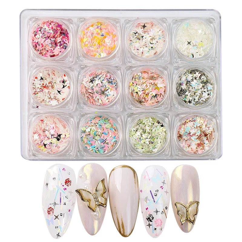 Decals Mix Butterflies 12 jars - #MB12 - Premier Nail Supply
