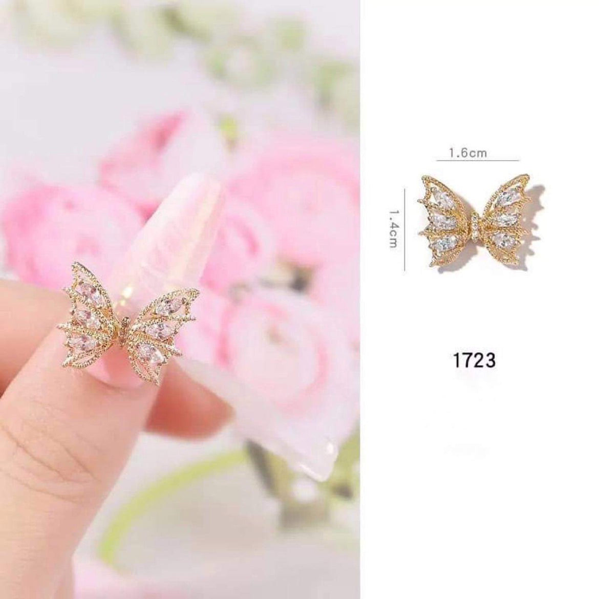 Crystal Luxury 3D Flying Butterfly Nail Art - B1723 - Premier Nail Supply