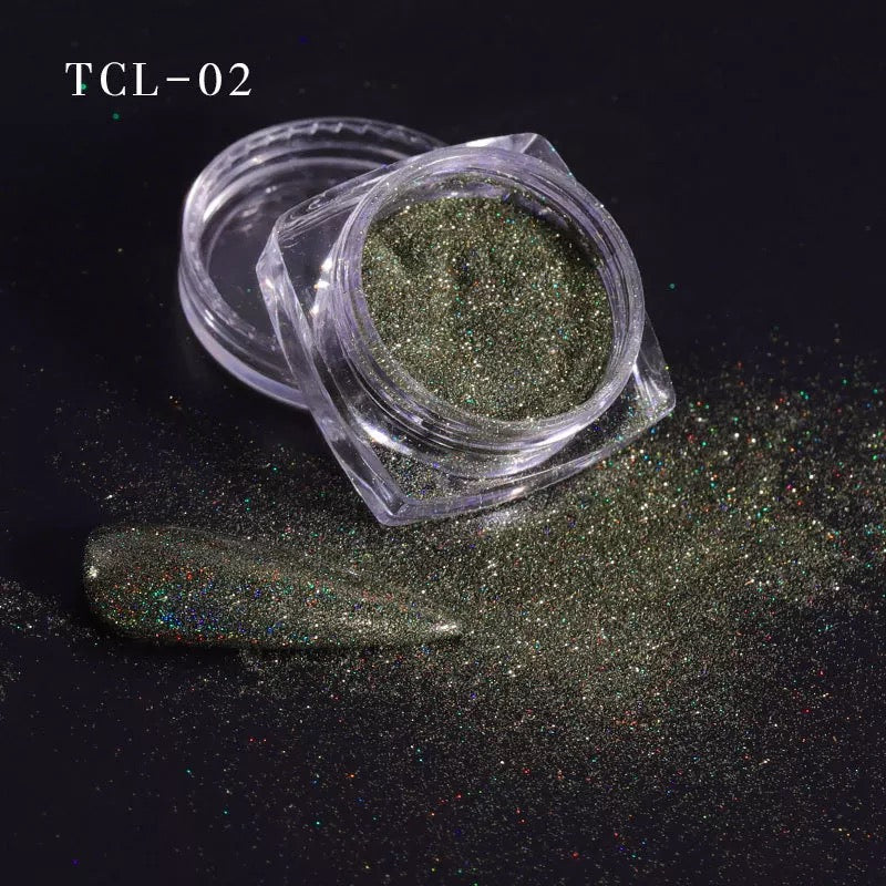 Magic Laser Emerald Chrome Powder TCL02- 08118 - Premier Nail Supply