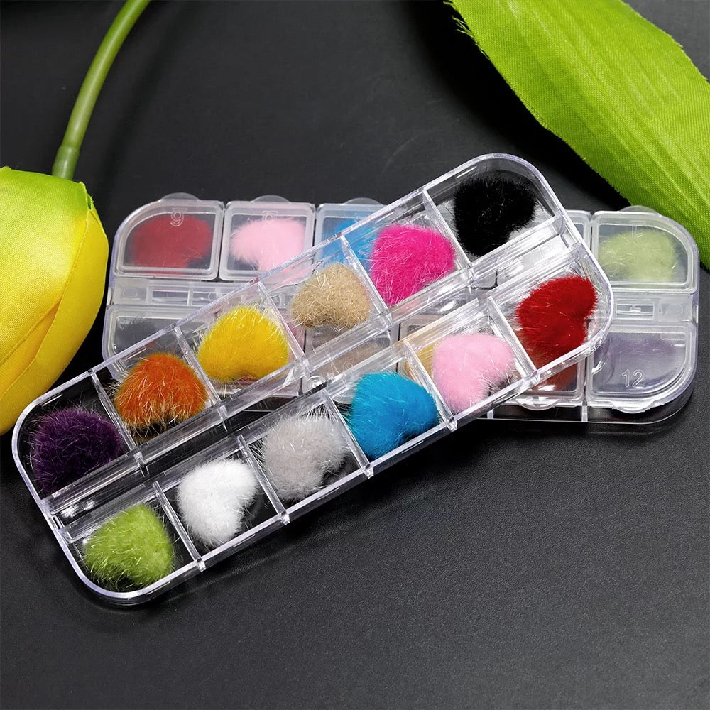 Pom Pom Heart Nail Design- #POHN12 - Premier Nail Supply