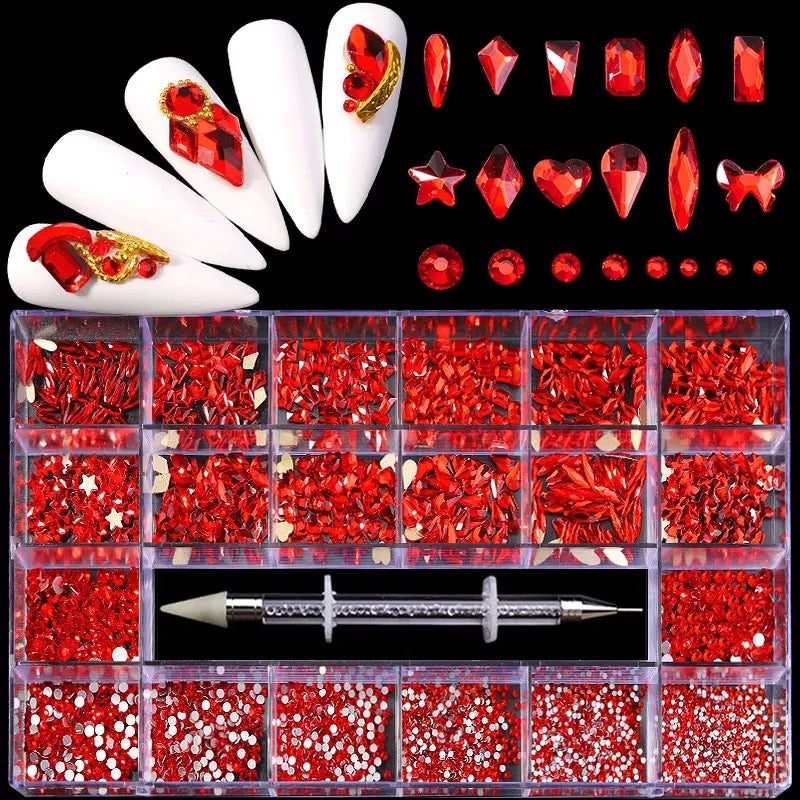 Luxury Red Rhinestone Kit RH009 - Premier Nail Supply