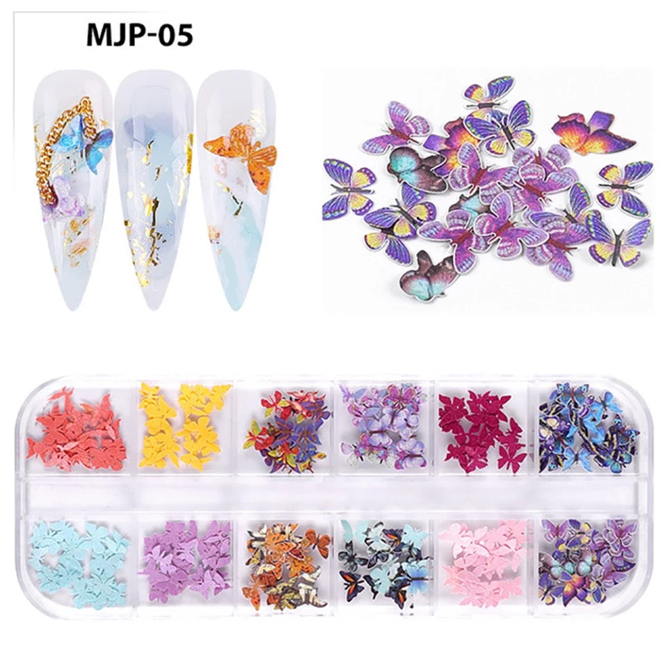 Butterfly paper 12 colors - #NA075 - Premier Nail Supply
