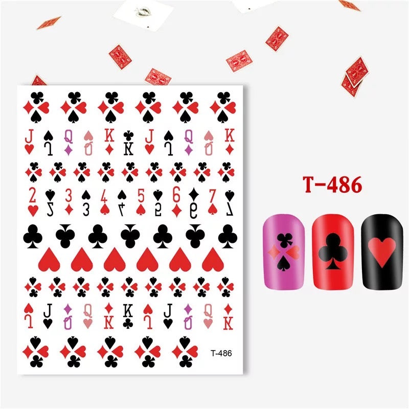 Playing Card Nail Art Sticker T486 - Premier Nail Supply