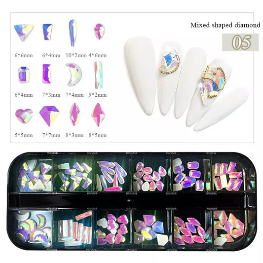 Crytal AB Unicorn Rhinestone Mix Shaped #5 - Premier Nail Supply