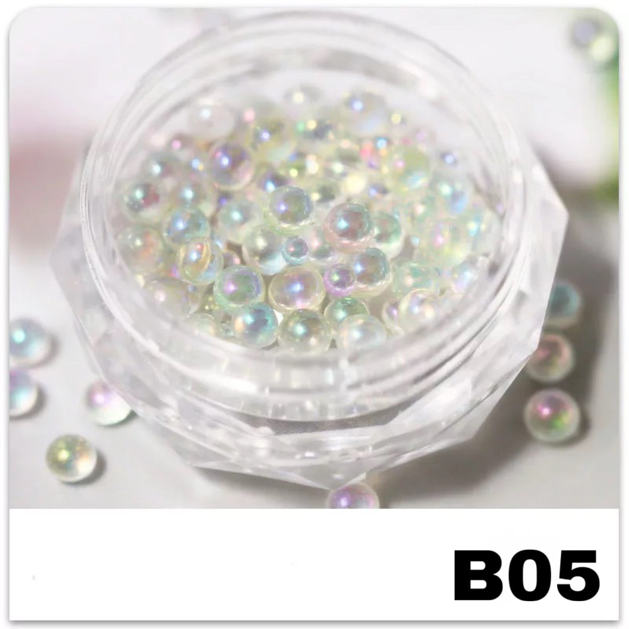 White Round Pearls Mix Beads -#01526 - Premier Nail Supply