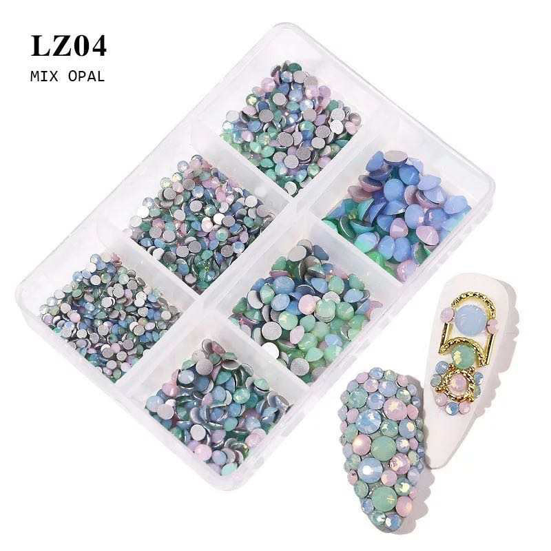 AB Mix Opal Rhinestone Mix Size Nail Art Decoration LZ04 - Premier Nail Supply