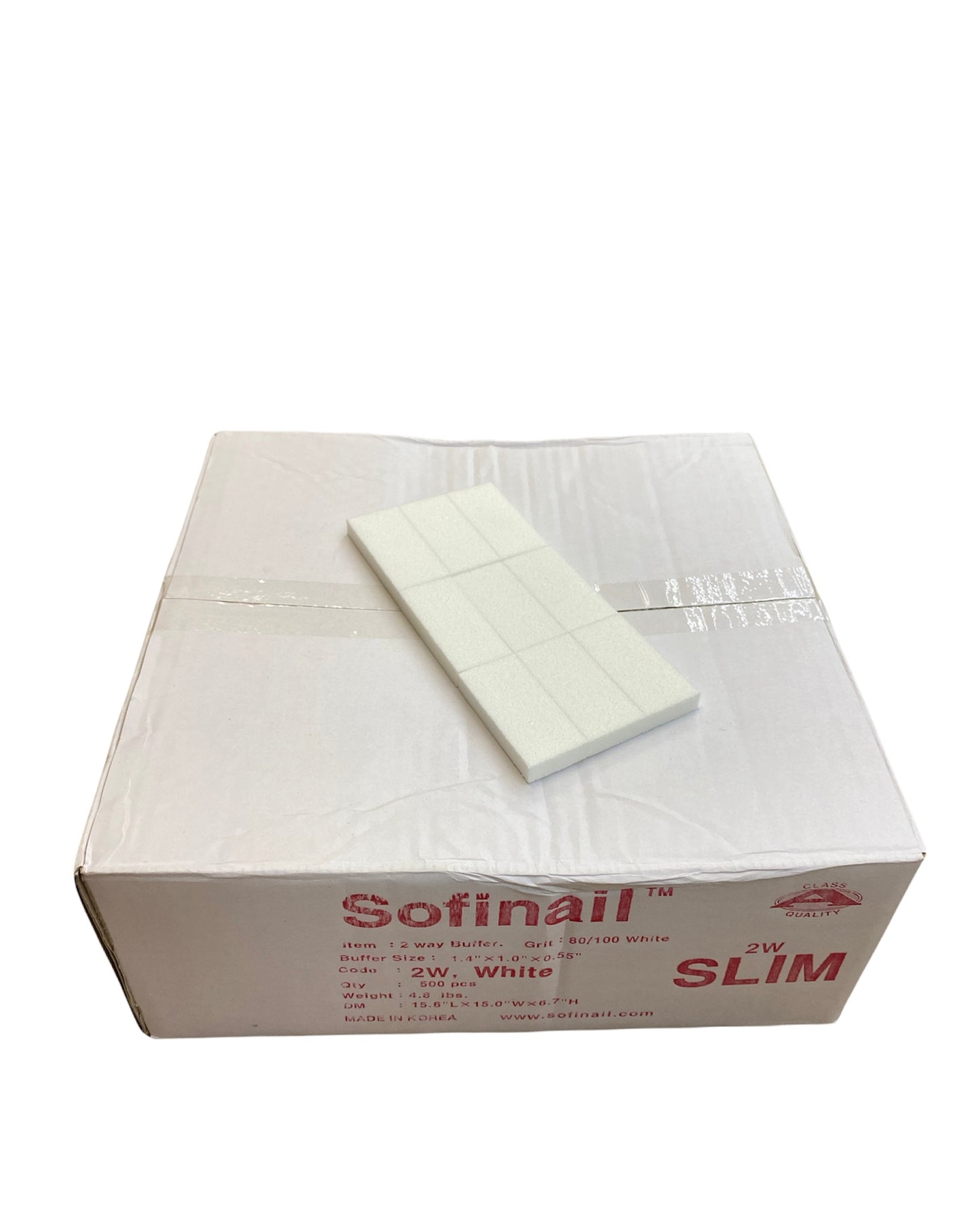 Sofinail 2 way nail buffer/ white sand 500pcs/ box - Premier Nail Supply