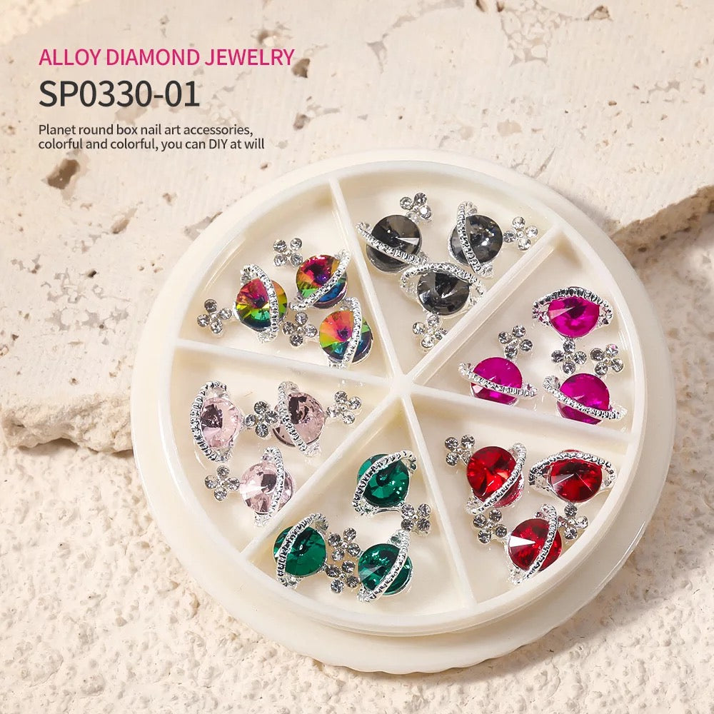 Planet 3D Rhinestone Nail Charm - Premier Nail Supply